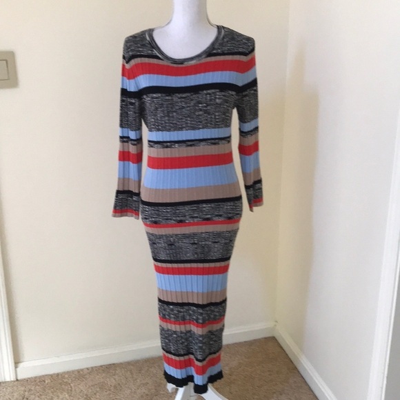 Bar III Dresses & Skirts - NWT! BAR lll Size XL striped multi crew stretchy dress